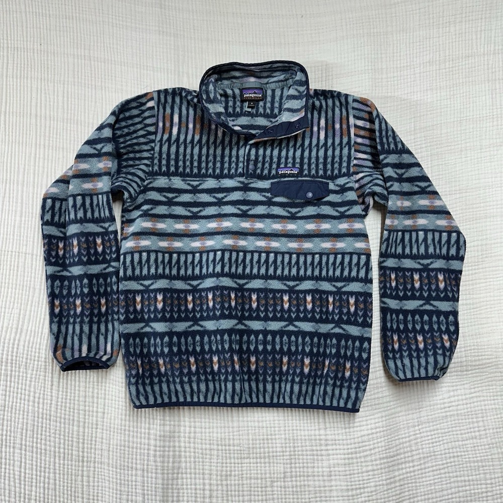 Patagonia Synchilla Snap T Kuta Klash Shadow Blue Fleece Pullover M
